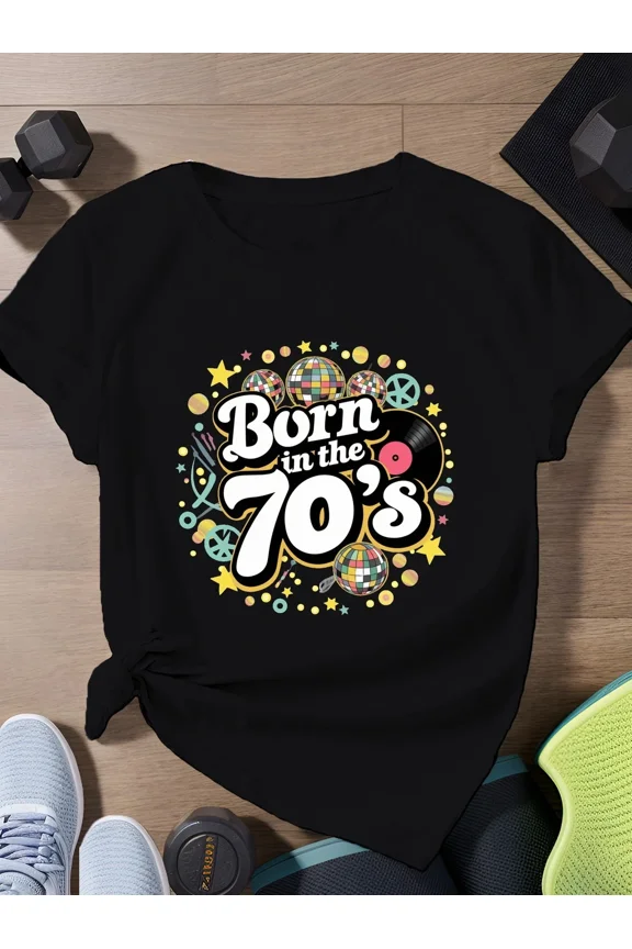 Born In The 70s Retro Birthday Celebration Graphic Unisex T-Shirt ,up to size 5XL