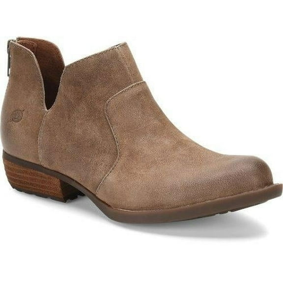 Born Kerri Ankle Boots Taupe Distressed Leather Size 6.5 Western Style D89955