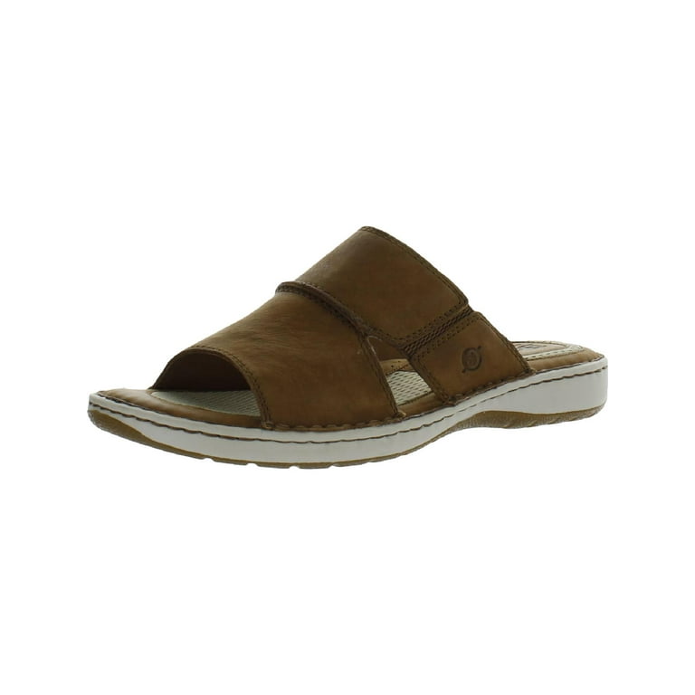 Born Mens Flores Leather Flat Slide Sandals Walmart