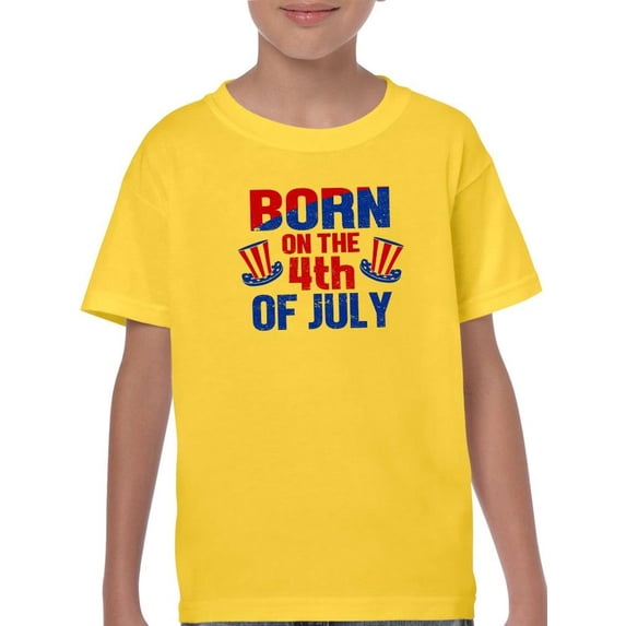 Born On 4Th Of July T-Shirt Juniors -Image by Shutterstock, x-Large