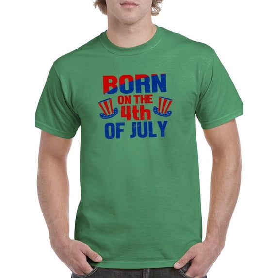 Born On 4Th Of July T-Shirt Men -Image by Shutterstock, Male Small