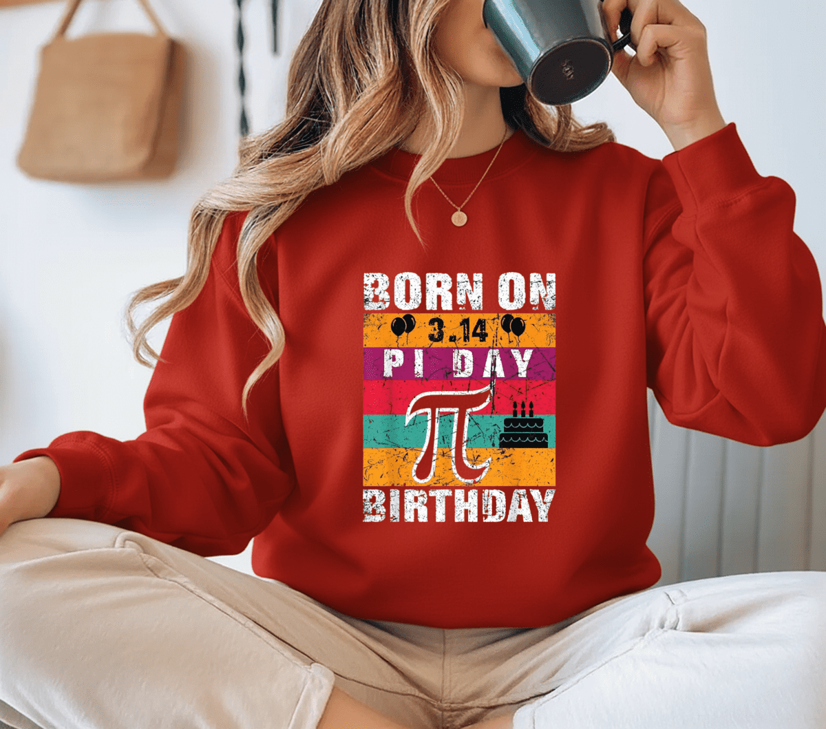 Born On Pi Day Funny Three Point One Four Sweatshirt, for Men & Women ...