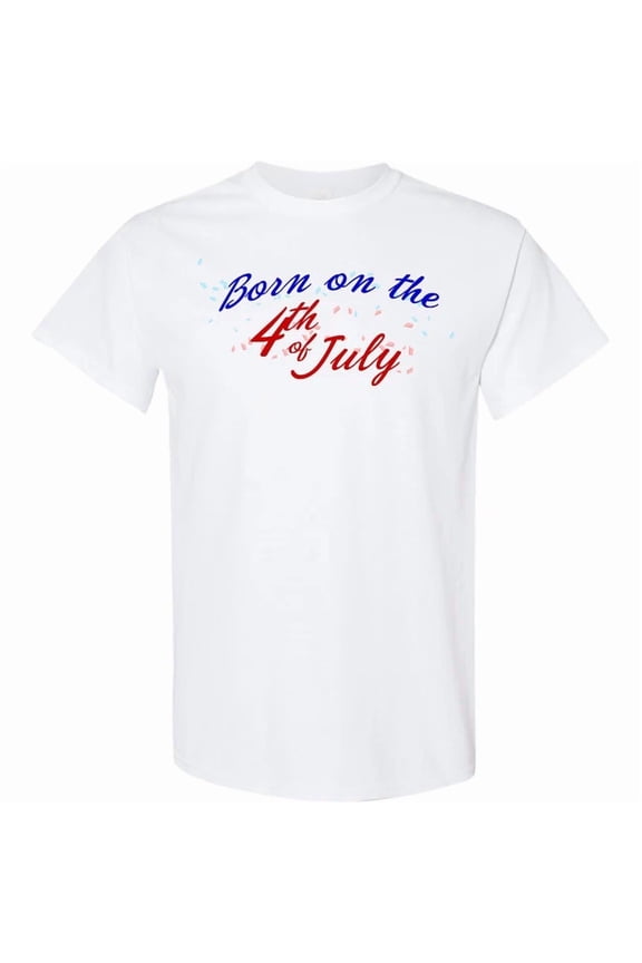 Born On The 4Th Of July T-Shirt Confetti Celebration independence Day S-5XL Birthday Gifts