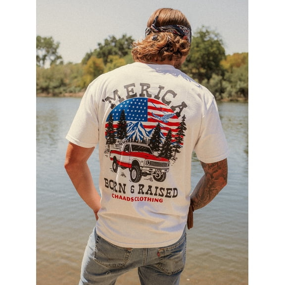 Born & Raised 'Merica T-Shirt - White | The Brave Ones