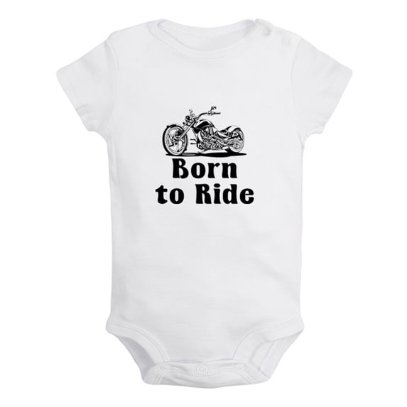 Born to Ride Funny Rompers For Babies, Newborn Baby Unisex Bodysuits, Infant Jumpsuits, Toddler 0-12 Months Kids One-Piece Oufits (White, 18-24 Months)