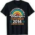 thumbnail image 1 of Born September 2014 Retro Sunset 10 Year Old 10th Birthday T-Shirt, 1 of 3
