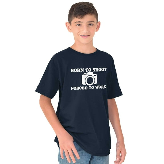 Born Shoot Forced Work Photographer Crewneck T Shirts Boy Girl Teen Brisco Brands L