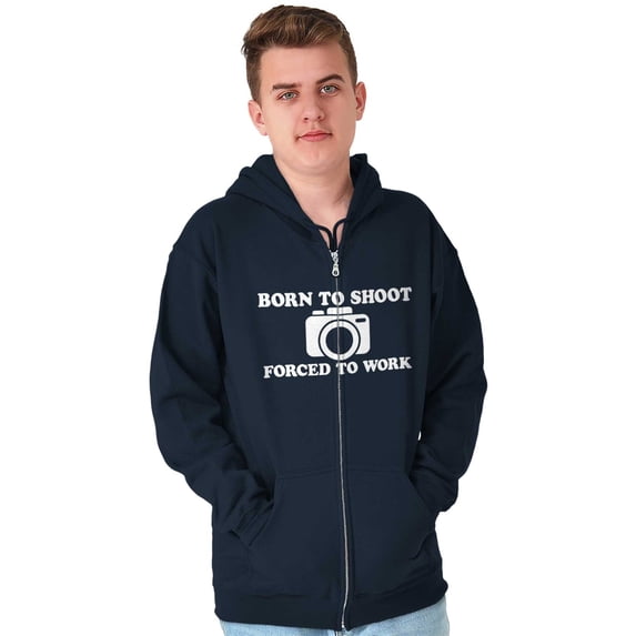 Born Shoot Forced Work Photographer Unisex Fleece Graphic Zip Up Hoodie Brisco Brands 5X