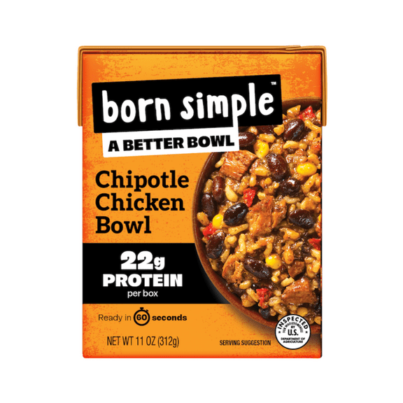 Born Simple Mexican Style Chicken Rice Bowl, 11 oz Box, Ready to Eat
