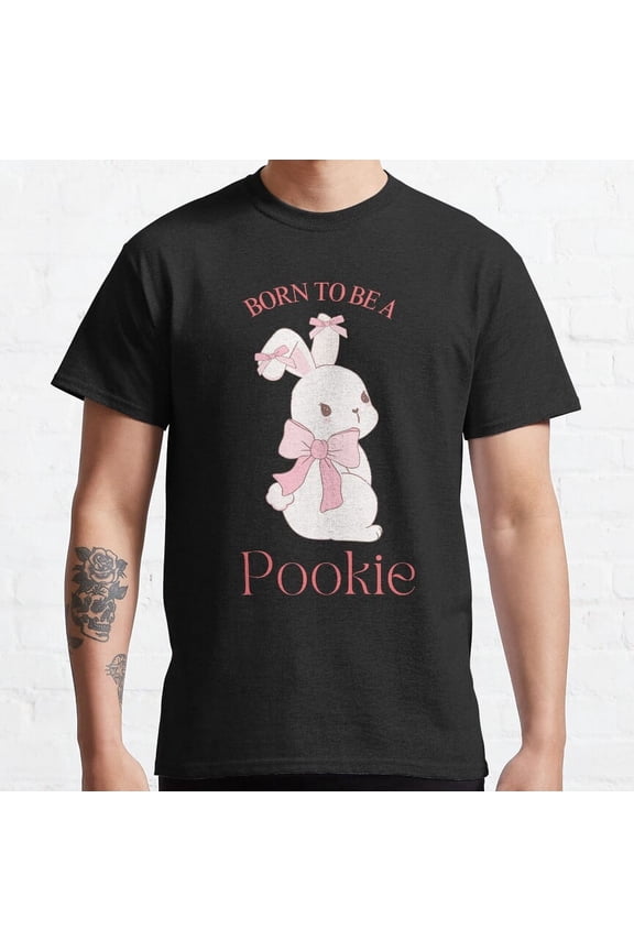 Born To Be A Pookie Cute Bunny Pinterest Coquette Bow Design, Unisex T-Shirt