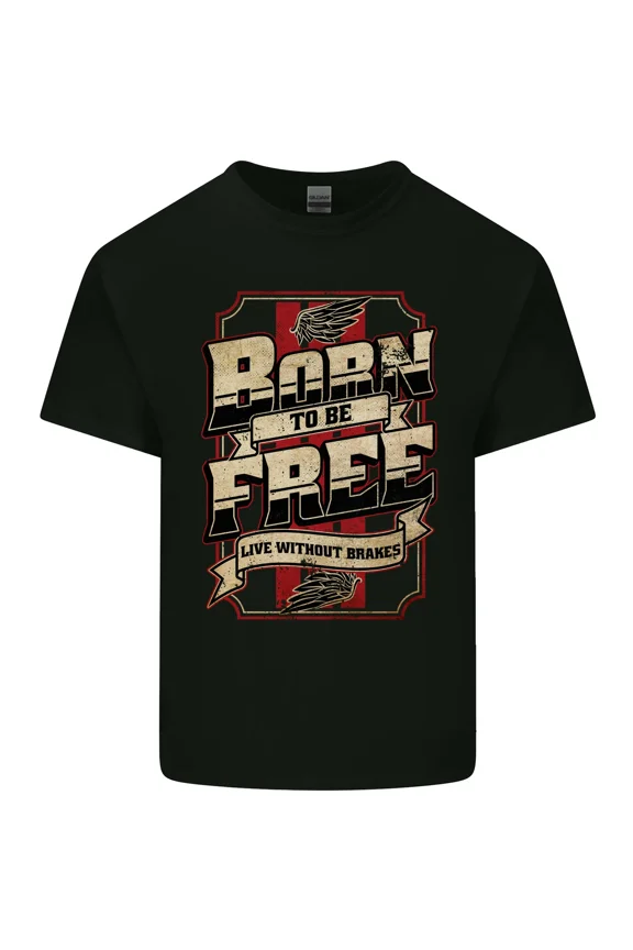 Born To Be Free Funny Biker And Motorbike And Motorcycle Graphic Design Art Print Unisex T-Shirt Y0704, Up to Size 5XL