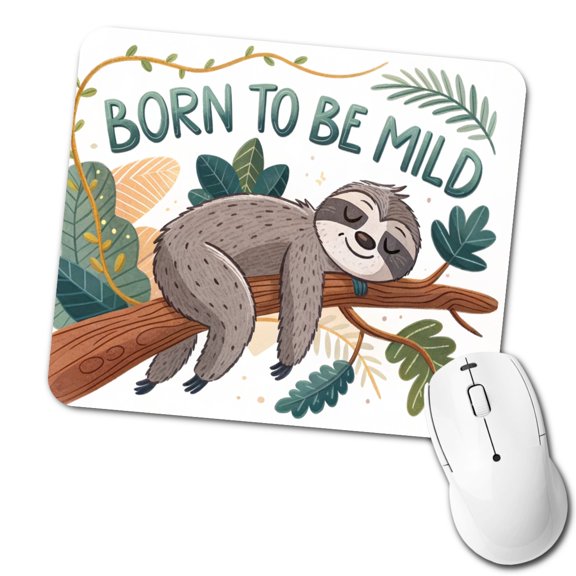 Born To Be Mild Sleeping Sloth Mouse Pad Low Profile Gaming Mat