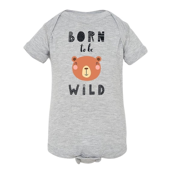 Born To Be Wild Cute Bear Bodysuit Infant -Image by Shutterstock, 12 Months