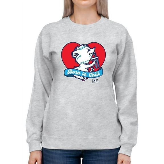 Born To Chill Heart - Cozy Polar-Bear ICEE Graphic Sweatshirt Women's