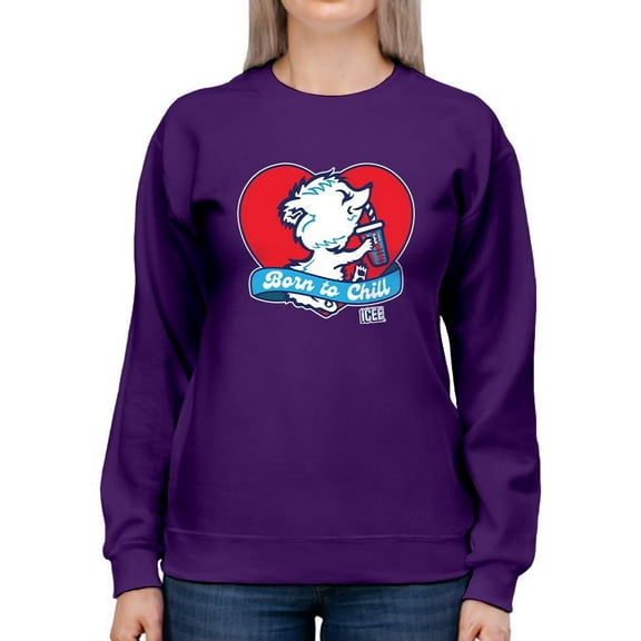 Born To Chill Heart - Cozy Polar-Bear ICEE Graphic Sweatshirt Women's