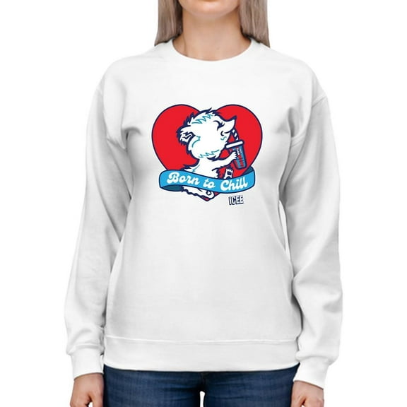 Born To Chill Heart - Cozy Polar-Bear ICEE Graphic Sweatshirt Women's