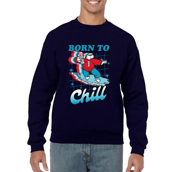 Born To Chill - Surfing Polar-Bear ICEE Graphic Men's Sweatshirt
