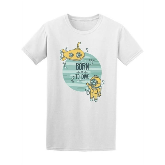 Born To Dive Cartoon T-Shirt Men -Image by Shutterstock, Male Small