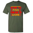 thumbnail image 1 of Born To Fish Forced To Work - Novelty Fishing Shirt Graphic Fishing T-Shirt, 1 of 5