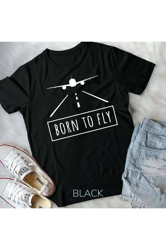 Born To Fly Aviation Pilot Flying Airplane Aircraft Gift Unisex & Youth T-shirt