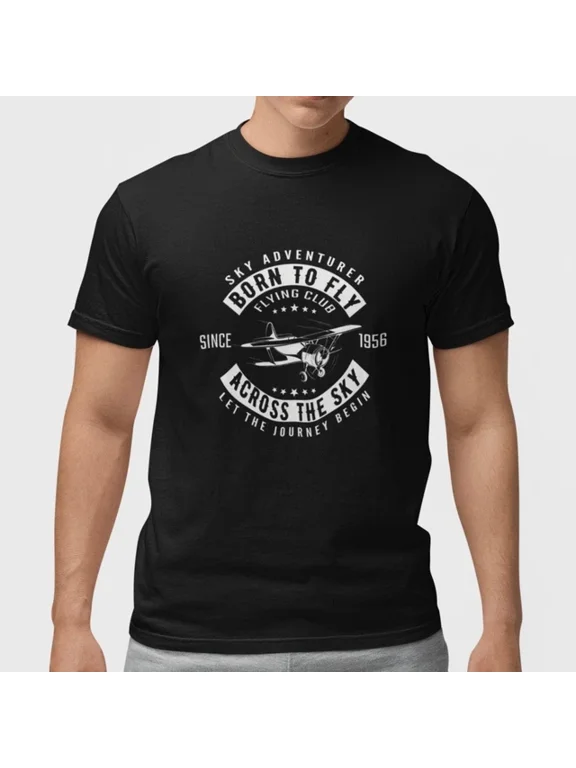 Born To Fly Vintage Aviation Airplane Pilot Retro Flying Club Creative Style For Special Occasions T-Shirt, Size S-5XL