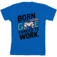thumbnail image 1 of "Born To Game, Forced To Work" Youth Natural Crew Neck Short Sleeve Tee-Medium, 1 of 2