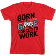 thumbnail image 1 of "Born To Game, Forced To Work" Youth Red Crew Neck Short Sleeve Tee-Medium, 1 of 4
