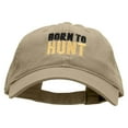 thumbnail image 1 of Born To Hunt Embroidered Garment Washed Cotton Twill Cap - Khaki OSFM, 1 of 5
