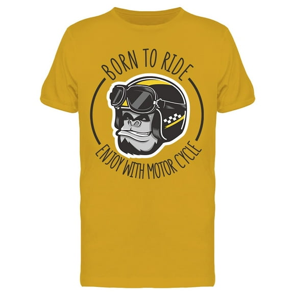 Born To Ride Gorilla T-Shirt Men -Image by Shutterstock, Male XX-Large