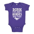 thumbnail image 1 of Born To Ride Horses With Daddy Baby Bodysuit One Piece 24 mo Purple, 1 of 3
