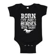 thumbnail image 1 of Born To Ride Horses With Daddy Baby Bodysuit One Piece NB Black, 1 of 3