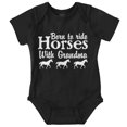 thumbnail image 1 of Born To Ride Horses With Grandma Romper Boys or Girls Infant Baby Brisco Brands 12M, 1 of 6