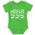 thumbnail image 1 of Born To Ride Horses With Grandma Romper Boys or Girls Infant Baby Brisco Brands 24M, 1 of 6