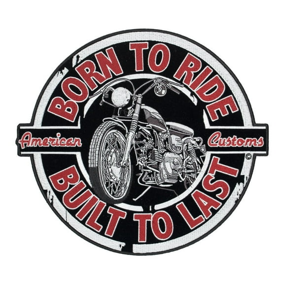 Born To Ride Vintage Motorcycle Patch, Large Size