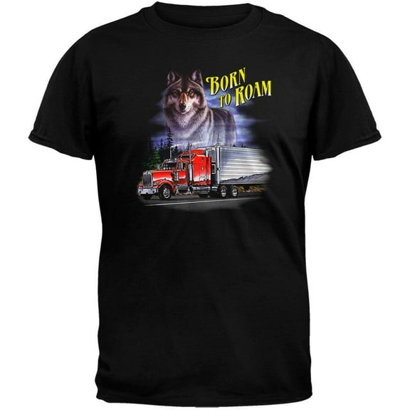 Born To Roam Black Adult T-Shirt - 2X-Large