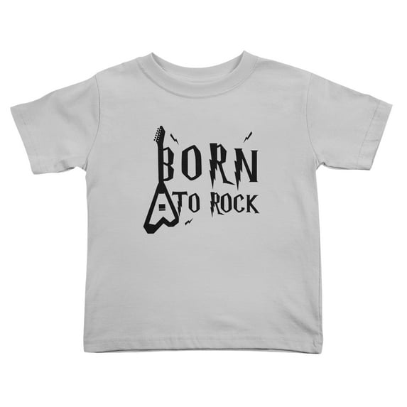 Born To Rock Funny Toddler T Shirts for Boys Girls (Gray, Youth M)