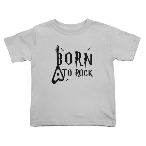 Born To Rock Funny Toddler T Shirts for Boys Girls (Gray, Youth XL)