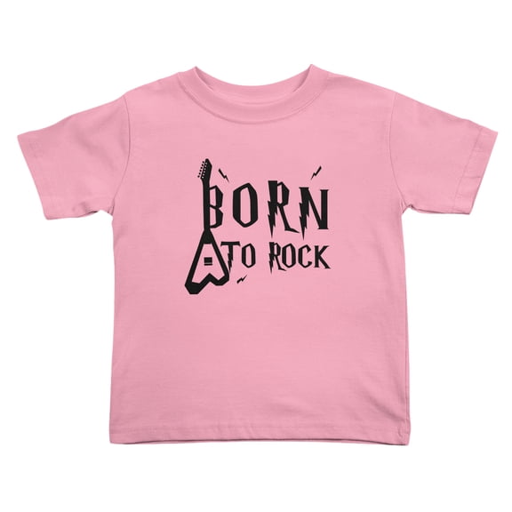 Born To Rock Funny Toddler T Shirts for Boys Girls (Pink, Youth S)