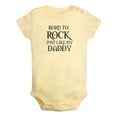 thumbnail image 1 of Born To Rock Just Like My Daddy Funny Rompers For Babies, Newborn Baby Unisex Bodysuits, Infant Jumpsuits, Toddler 0-24 Months Kids One-Piece Oufits (Yellow, 12-18 Months), 1 of 4