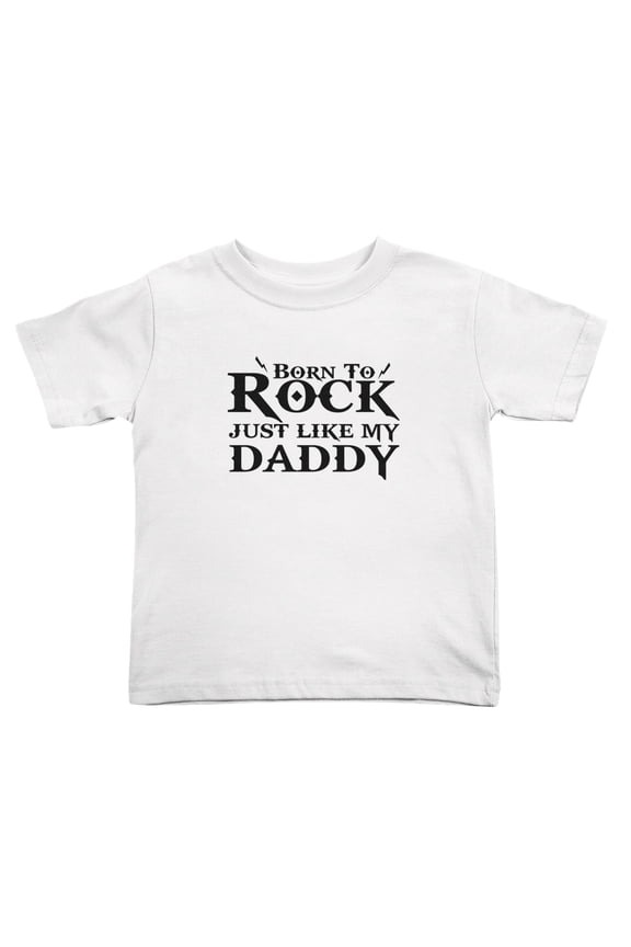 Born To Rock Just Like My Daddy Funny Toddler T Shirts for Boys Girls (White, Youth M)