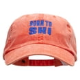 thumbnail image 1 of Born To Ski Embroidered Unstructured Cotton Cap - Orange OSFM, 1 of 5