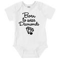 thumbnail image 1 of Born To Wear Diamonds Cute Cursive Bodysuit Jumper Girls Infant Baby Brisco Brands NB, 1 of 6