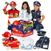 Born Toys Kids Pretend Play Firefighter Career Set with Accessories - Fireman Hat and Kit