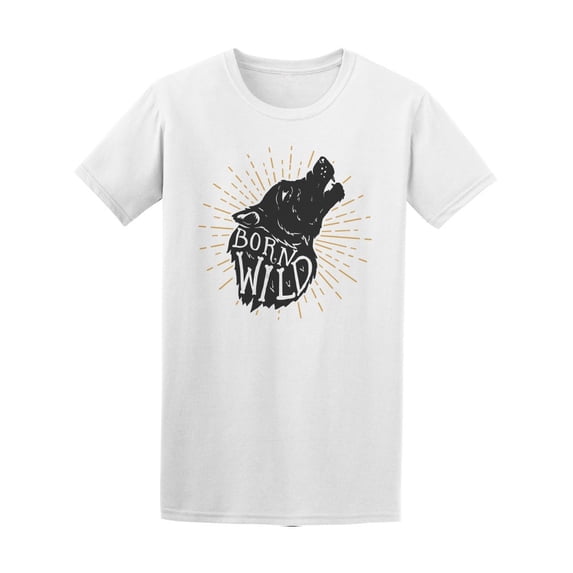 Born Wild Hand Drawn Wolf With Lettering Design Element For Poster, T-shi
