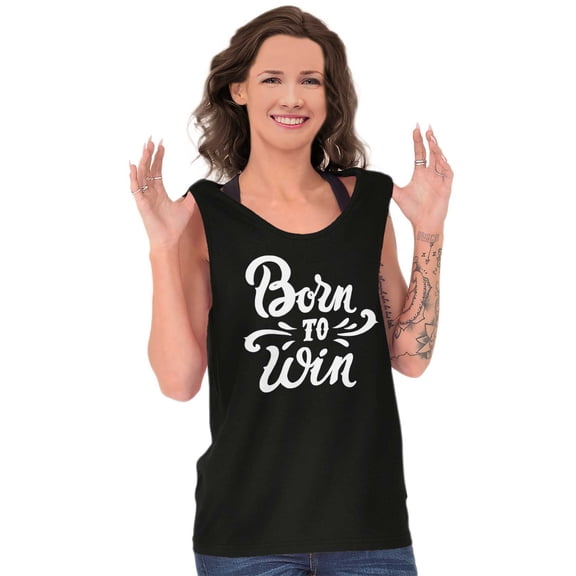 Born Win Winner Victory Motivation Womens Plus Size Graphic Tank Top Brisco Brands 2X
