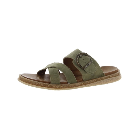 Born Womens Caite Suede Slip-On Slide Sandals