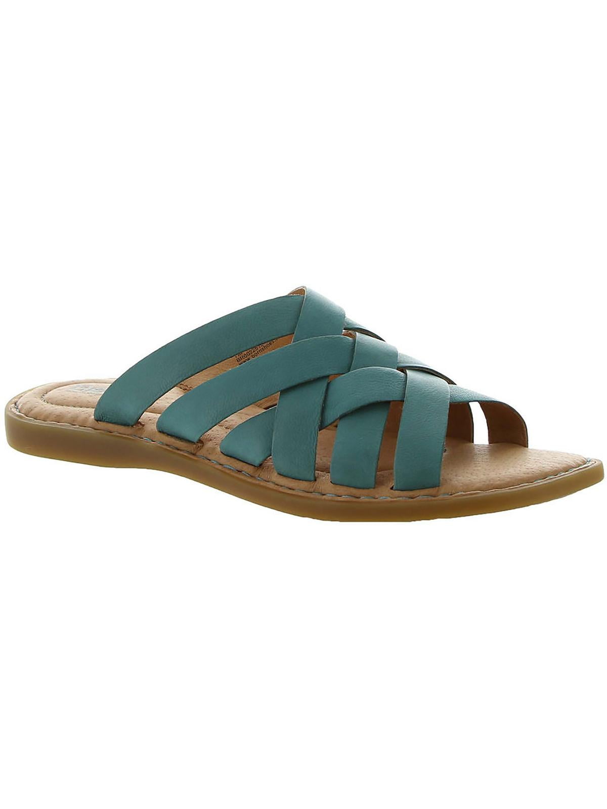 Born Womens Isle Leather Slip On Slide Sandals Walmart