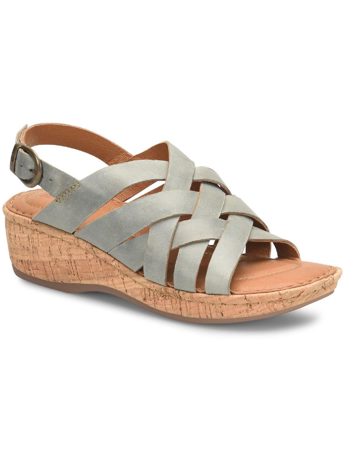 Born leather wedge sandals sale