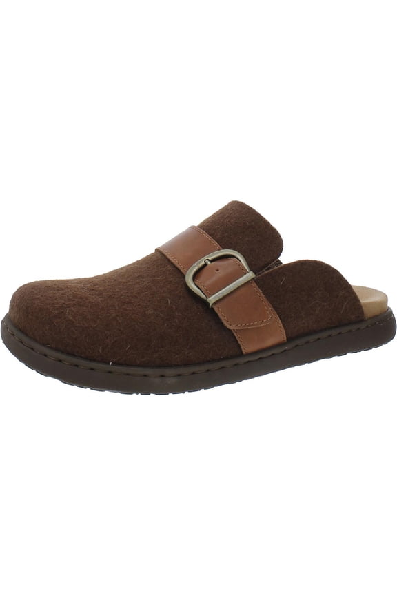 Womens Lia Leather Trim Wool Clogs