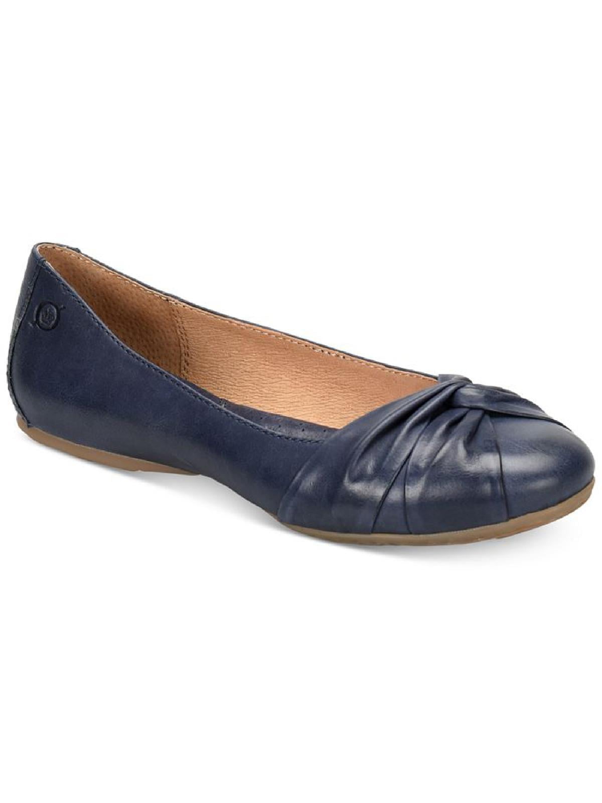 Born Womens Lilly Leather Knot Front Ballet Flats Walmart